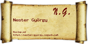 Nester György névjegykártya