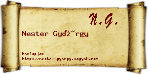 Nester György névjegykártya
