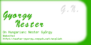 gyorgy nester business card
